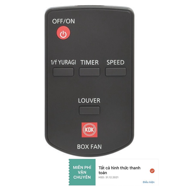 [GIAO NHANH] Remote Quạt Hộp KDK SD30X / SC30X / Điều Khiển Từ Xa KDK SD30X / SC30X - Chính Hãng - L