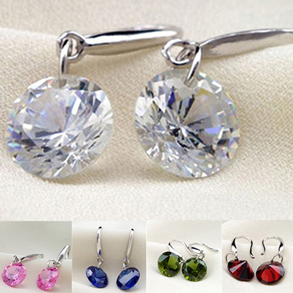 (MỚI) Bông tai mạ bạc đính đá thời trang