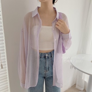 Sơ mi nhăn mỏng khoác ngoài ( ảnh thật)