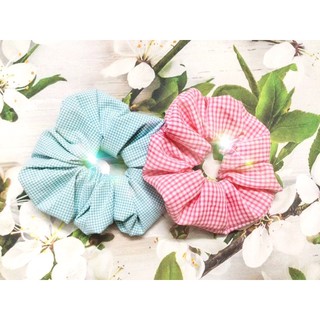 Dây cột tóc vải scrunchies caro (size 11 cm)