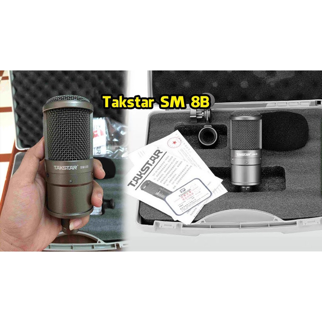 Combo Micro Thu Âm Takstar SM-8B + Soundcard XOX K10 + Phụ Kiện