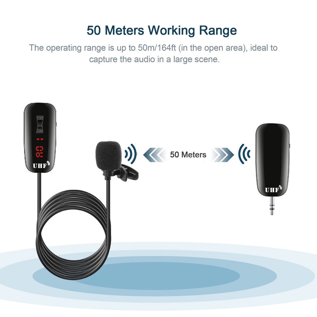 MICRO THU ÂM cài áo không dây Livestream,Thu âm, quay video từ xa tương thích điện thoại, PC, Laptop Cắm jack 3,5mm