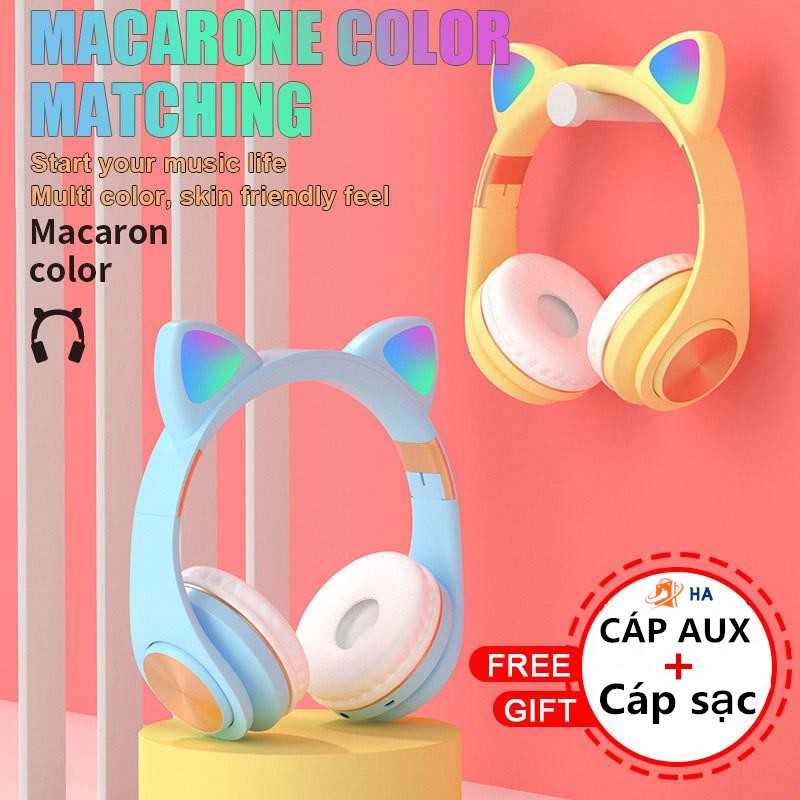 Tai nghe chụp tai chơi game chuyên dụng thiết kế phối tai mèo đáng yêu có thể gập gọn cho PS4/Xbox One | BigBuy360 - bigbuy360.vn