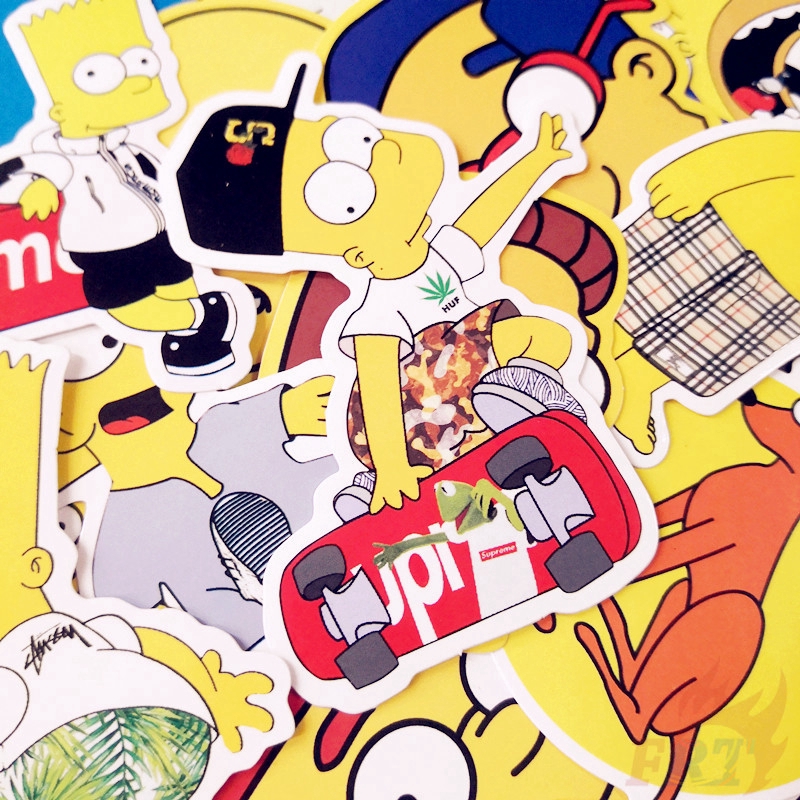 ❉ The Simpsons ： Fashion Brand Giấy và decal dán tường B ❉ 25Pcs/Set Cartoon Fashion DIY Doodle Decals Stickers