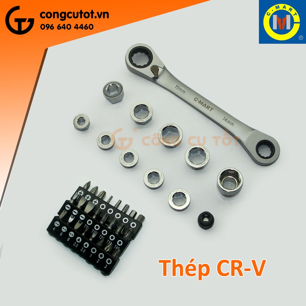 Bộ vặn ốc vít tự động đảo chiều 36 chi tiết Cmart K0029-C