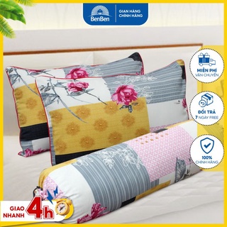 Combo 2 vỏ gối cotton TL 40x60cm và 1 vỏ gối ôm 35x100cm, vải cotton siêu bền chống nhăn, chat chọn mẫu - Ben Ben