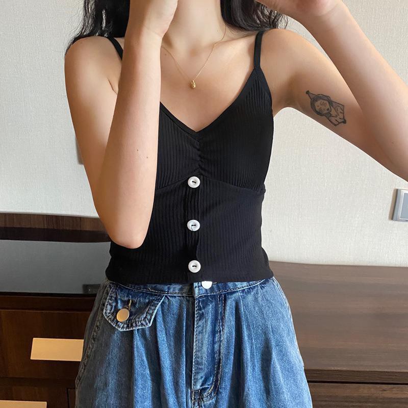 Áo 2 Dây Thun Co Giãn Có Mút Mỏng Nâng Ngực Nhẹ, Dùng Mặc Áo Lót Trong Phối Cùng Áo Vest Hoặc Mặc Đi Biển | BigBuy360 - bigbuy360.vn