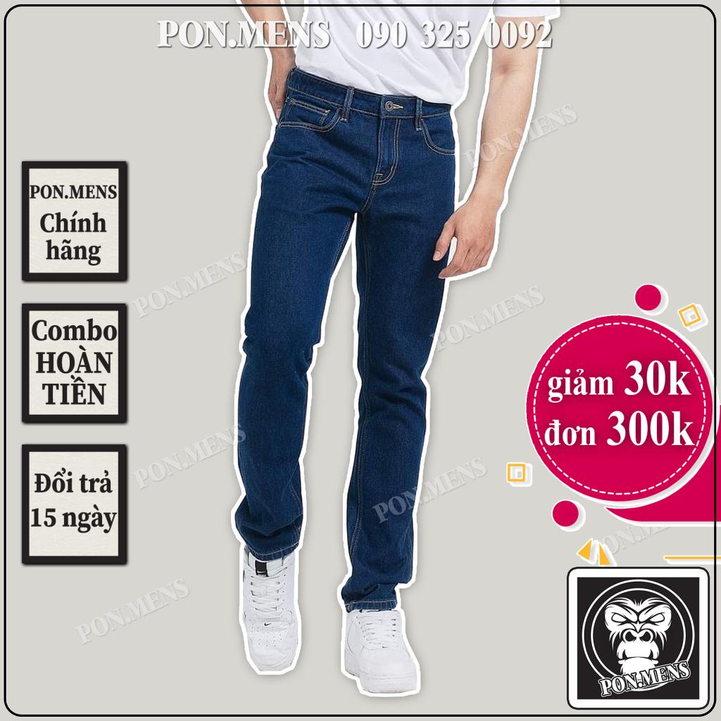Quần bò nam slim fit màu xanh đậm co giãn 4 chiều cao cấp VNXK Pon.mens