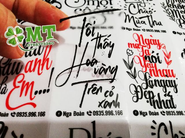 Tem chữ dán ly in theo yêu cầu