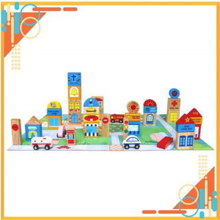 Mô hình Thành phố tương lai Winwintoys. Đồ chơi bằng gỗ xếp hình sáng tạo.