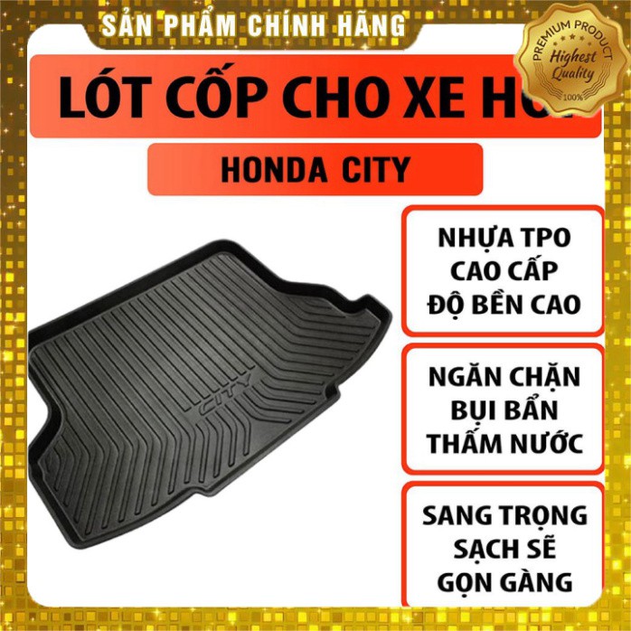 Lót Cốp Nhựa Dẻo Xe HONDA CITY 2015-2021 Đàn Hồi, Không Mùi, Chống Nước Dễ Vệ Sinh -FREE SHIP