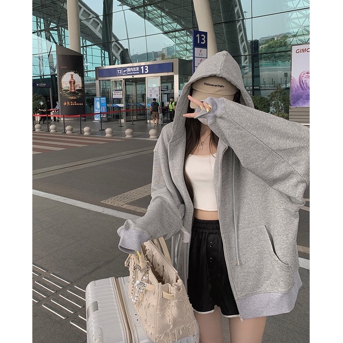 Áo Khoác Có Mũ Trùm Đầu Phong Cách Hàn Quốc Mùa Đông Cho Nữ