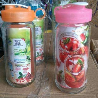 BÌNH NƯỚC THỦY TINH 330ML NHIỀU MÀU