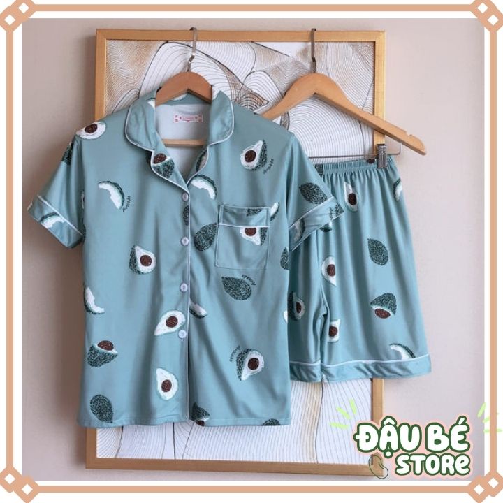 Bộ Ngủ Quả Bơ Ulzzang Cute Form Rộng - Pijama Hè Bộ Mặc Nhà Ngắn Tay Hot Trend - Daube - S016