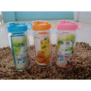 BÌNH NƯỚC THỦY TINH 330ML NHIỀU MÀU