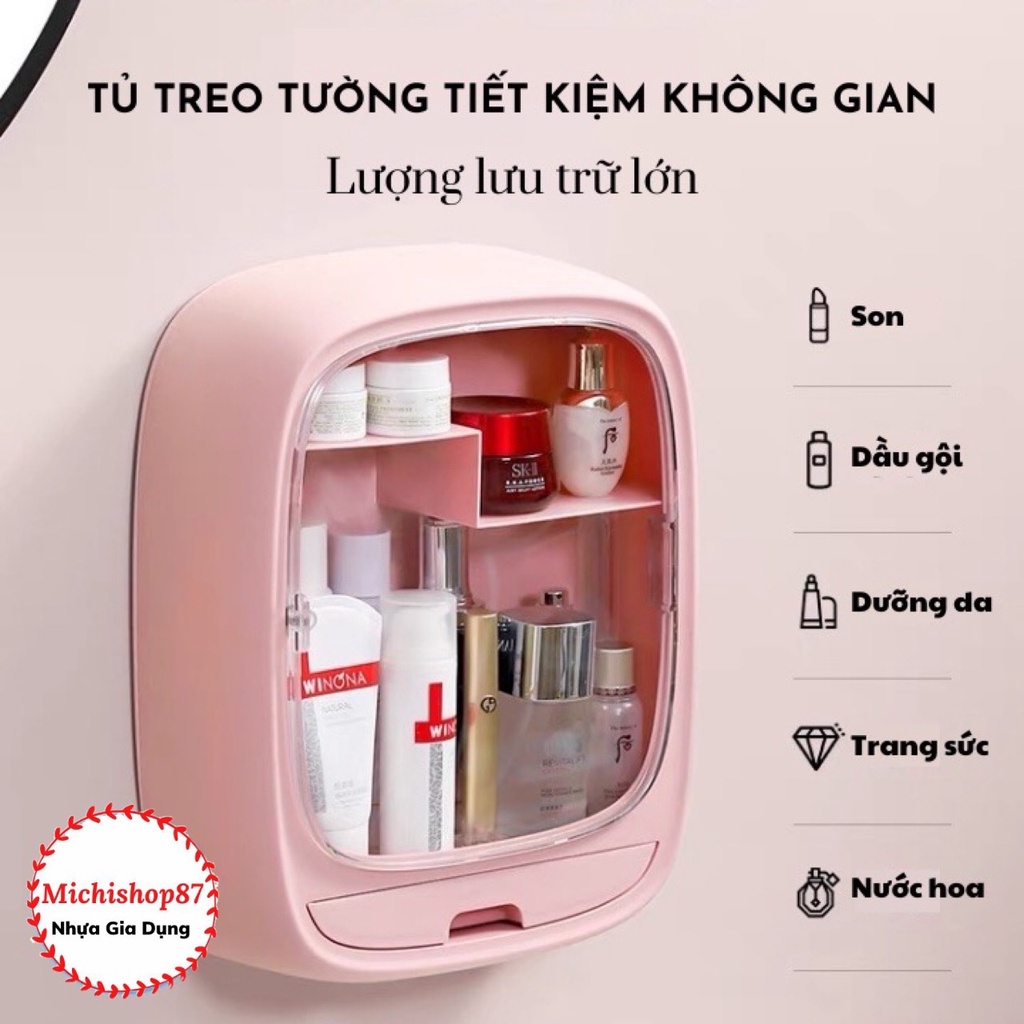Kệ Đựng Mỹ Phẩm, Tủ Mỹ Phẩm Treo Tường Nhà Tắm Hokori Chống Nước Chịu Lực Tốt