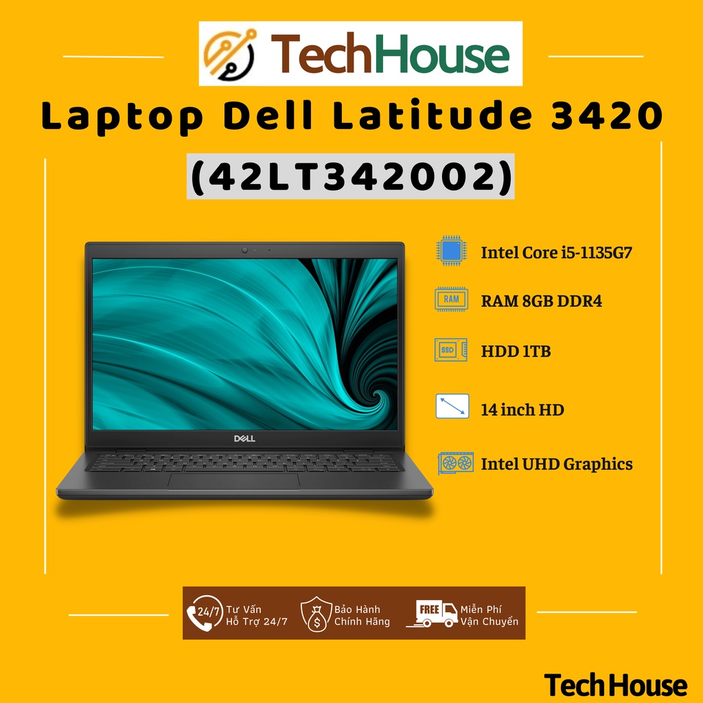 Laptop Dell Latitude 3420 (42LT342002)/ Intel Core i5-1135G7 / Ram 8GB/ 1TB HDD/ 14.0 inch HD