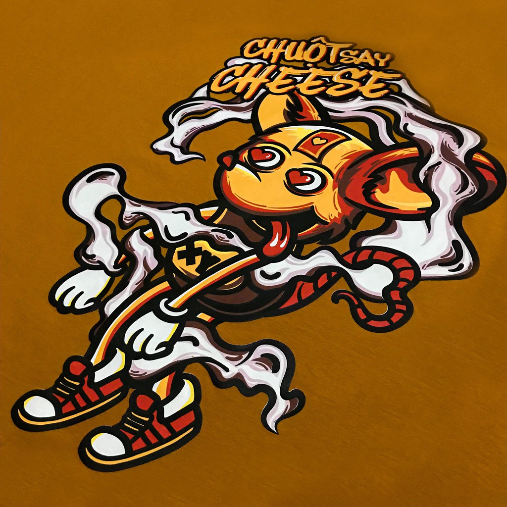 Áo thun cotton dành cho couple: Chuột Say Cheese - YÊU LÀ ĐỦ | BigBuy360 - bigbuy360.vn