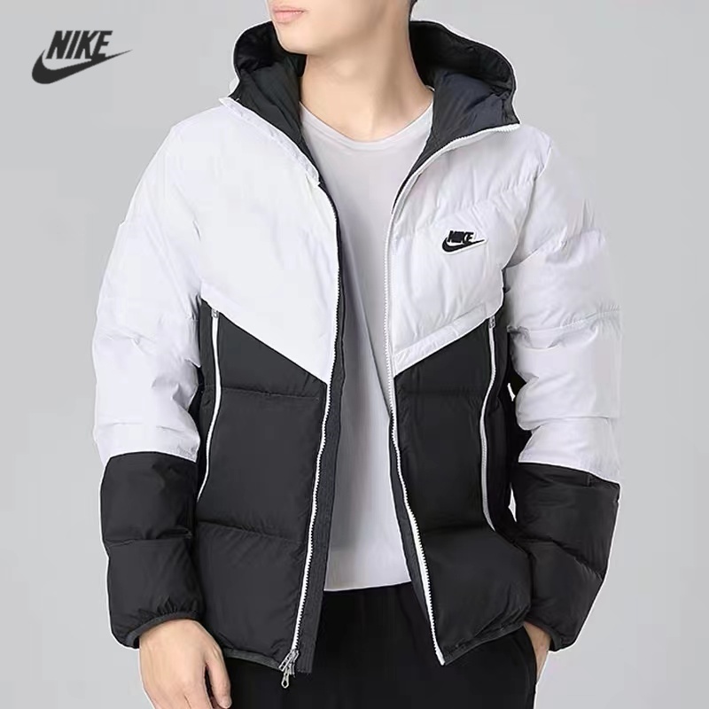 Áo khoác thể thao Nike có mũ trùm dáng ngắn giữ ấm mùa đông cho nam