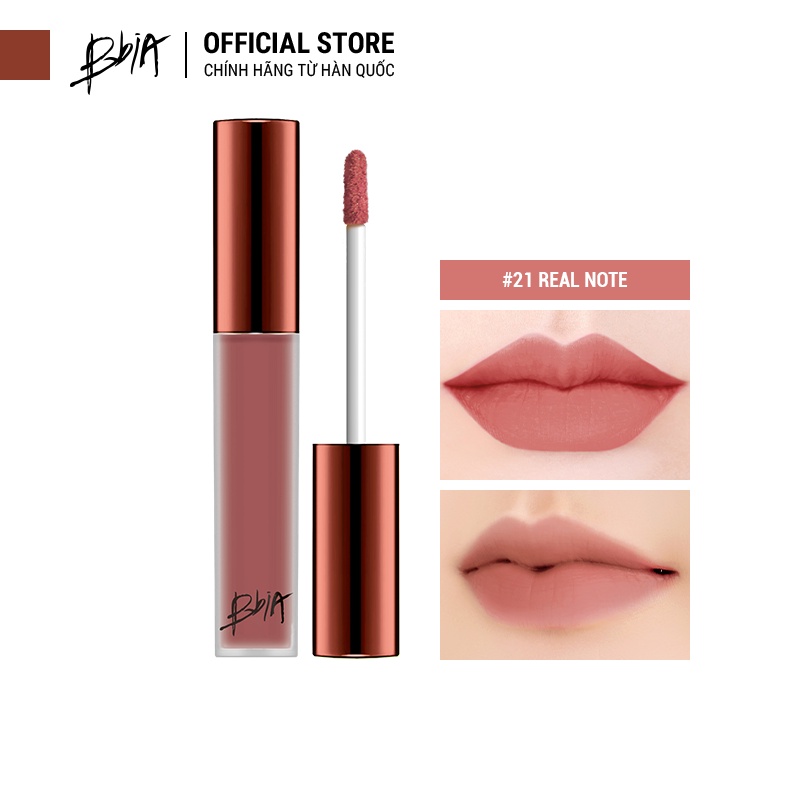 Son Kem Lì Bbia Last Velvet Lip Tint Version 5 - 21 Real Note (Màu Hồng Nude) 5g - Bbia Official Store