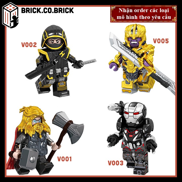 Non Lego Thanos Super Hero Đồ Chơi Lắp Ráp Mô Hình Minifigure Siêu Anh Hùng Marvels DC War Machine Hawkeye Thor V005