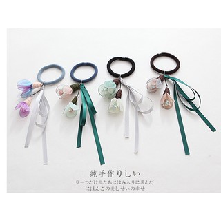 Dây buộc tóc hoa rơi HANDMADE Hàn Quốc shop giao mẫu ngẫu nhiên