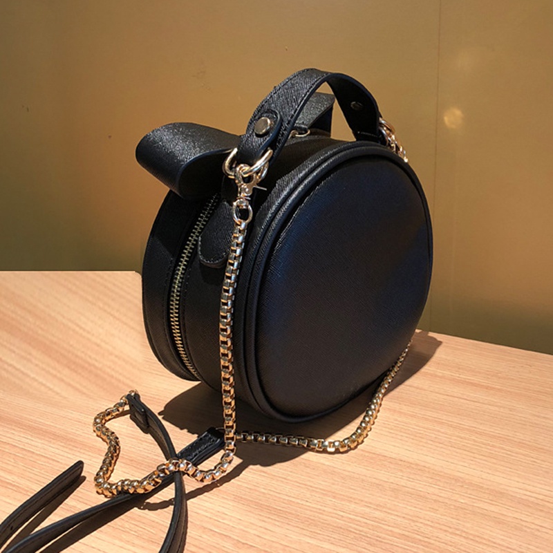 Túi đeo chéo nữ IELGY hình tròn mini với dây đeo vai có thể điều chỉnh phong cách Hàn Quốc