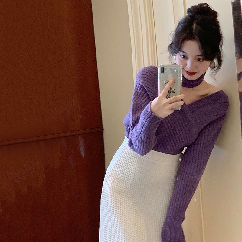 COZOK Áo sweater Dáng Ôm Phong Cách Thời Trang Retro