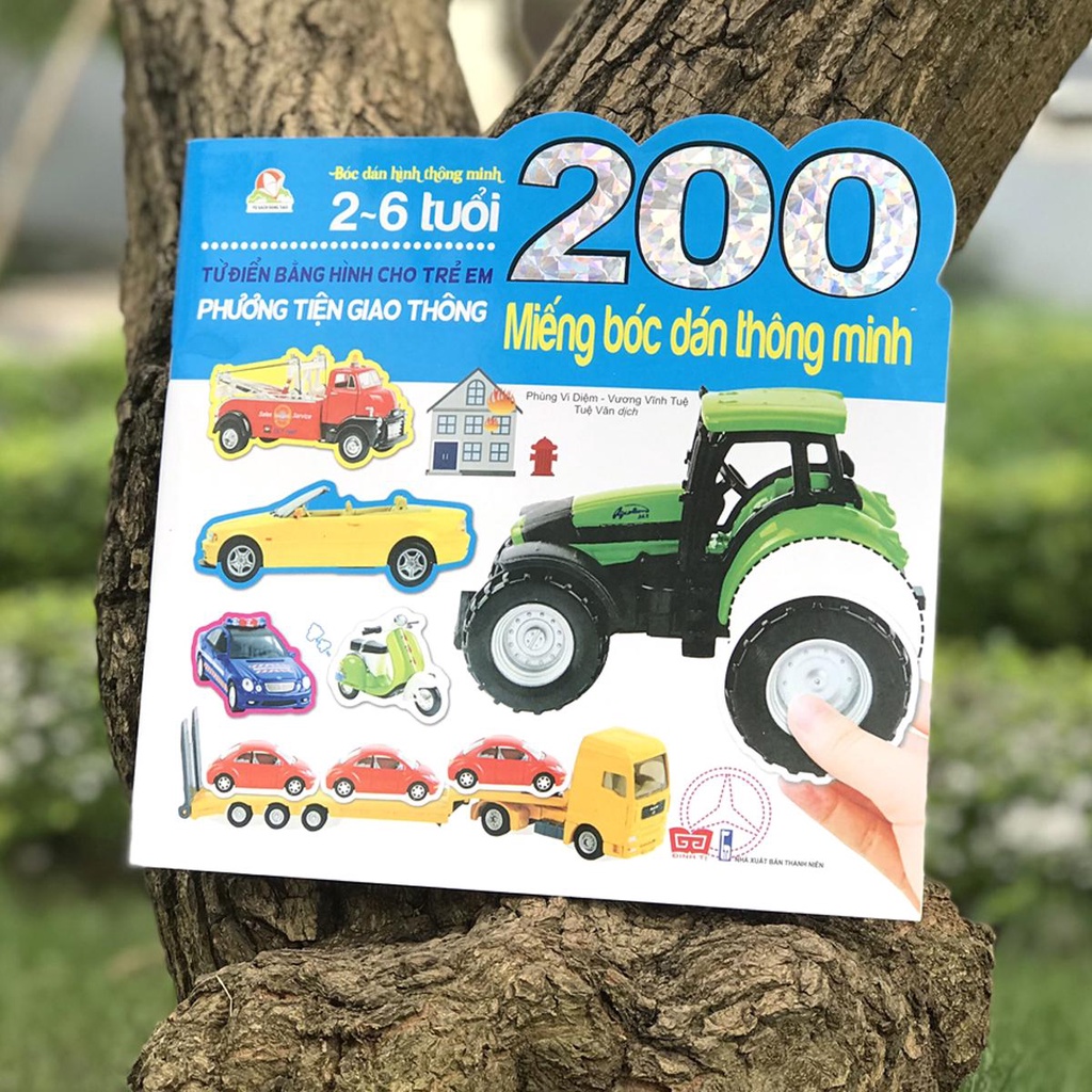 Sách - 200 Miếng bóc dán thông minh 2-6 tuổi - Phương tiện giao thông