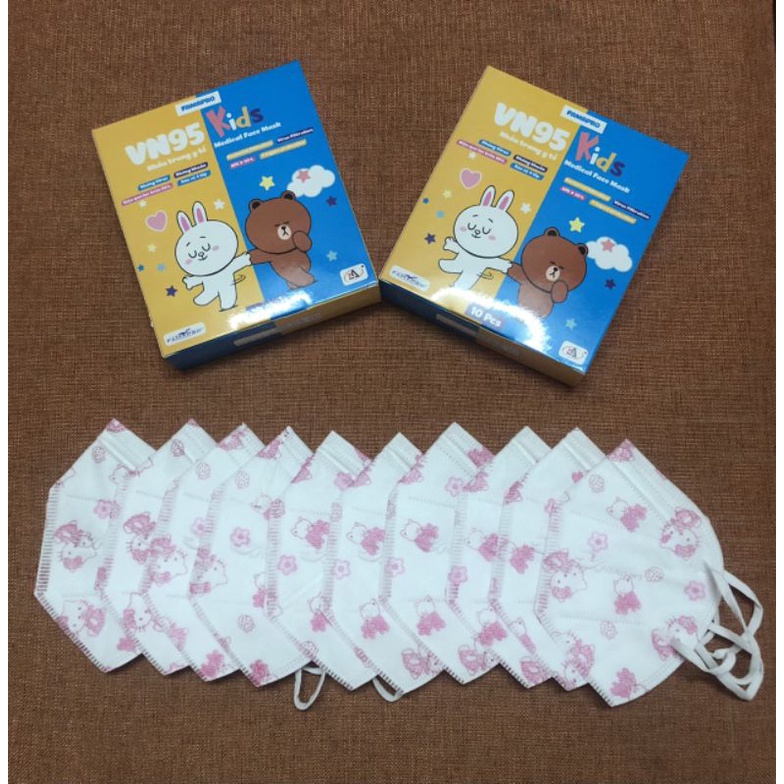 Hộp 10c khẩu trang VN95 kids Famapro N95 kids cho trẻ khẩu trang 4 lớp kháng khuẩn cho bé