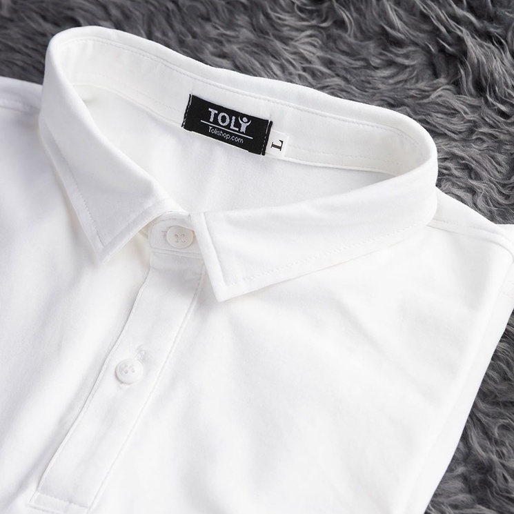 Áo thun nữ Cổ Sơ Mi (Cổ trụ) TOLI, chất cotton 4 chiều mềm mịn, co dãn Màu Trắng