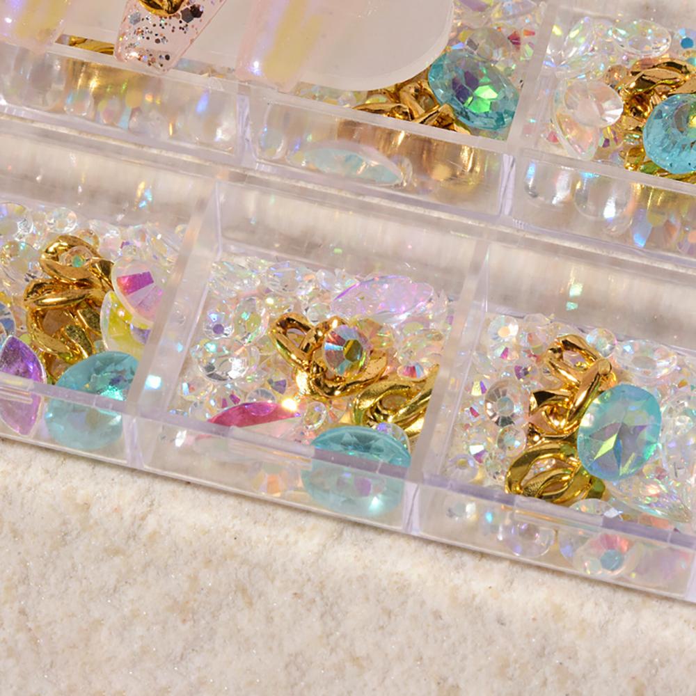 Đinh Tán Trang Trí Móng Tay Nghệ Thuật Nhiều Màu Sắc Lấp Lánh