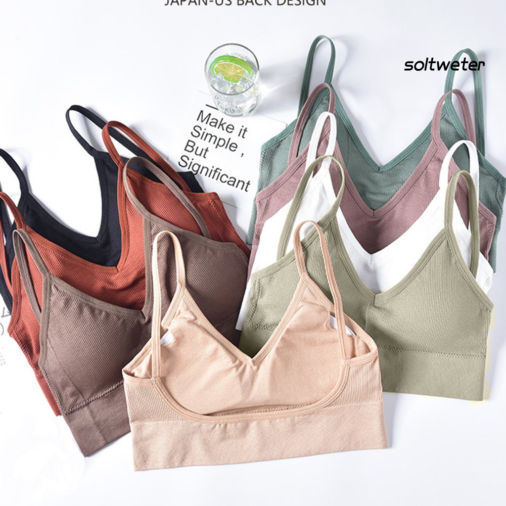 Áo Ngực Thể Thao Co Giãn Màu Trơn Cho Nữ