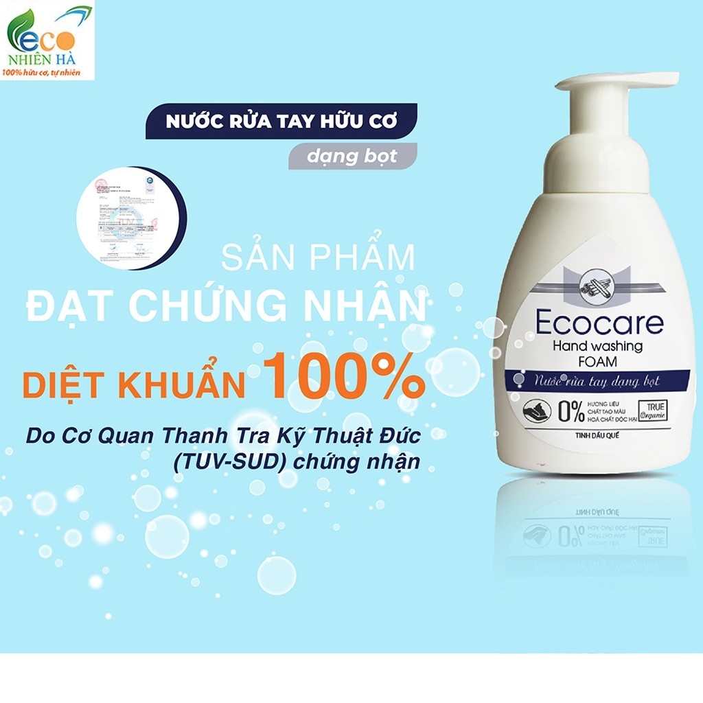 Nước rửa tay ECOCARE 1L tinh dầu cam, nước rửa tay diệt khuẩn dạng bọt, không khô da tay