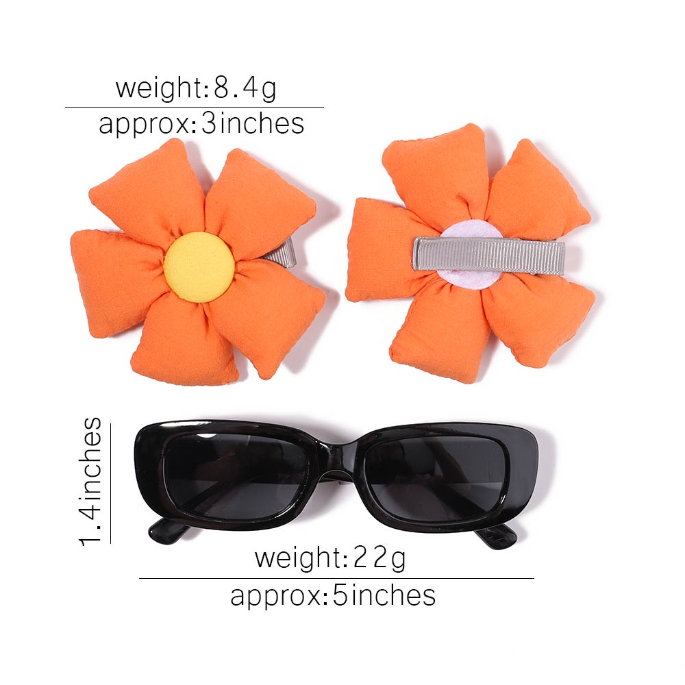 Set 3 món kẹp tóc và mắt kính KIDSBOWS hình bông hoa màu trơn dễ thương thời trang mùa hè cho bé gái