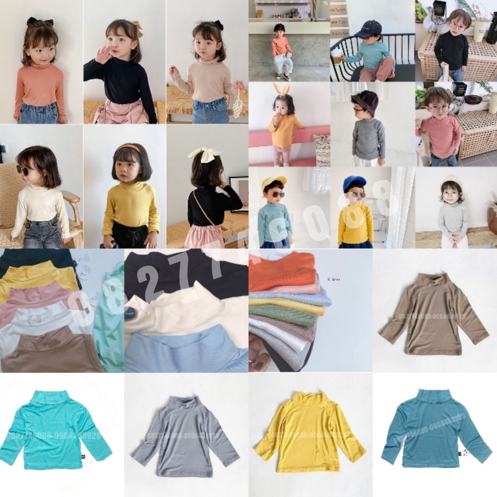Combo 7 áo giữ nhiệt chất thun lạnh diêu đẹp cho bé trai, bé gái (từ 5kg-20kg)