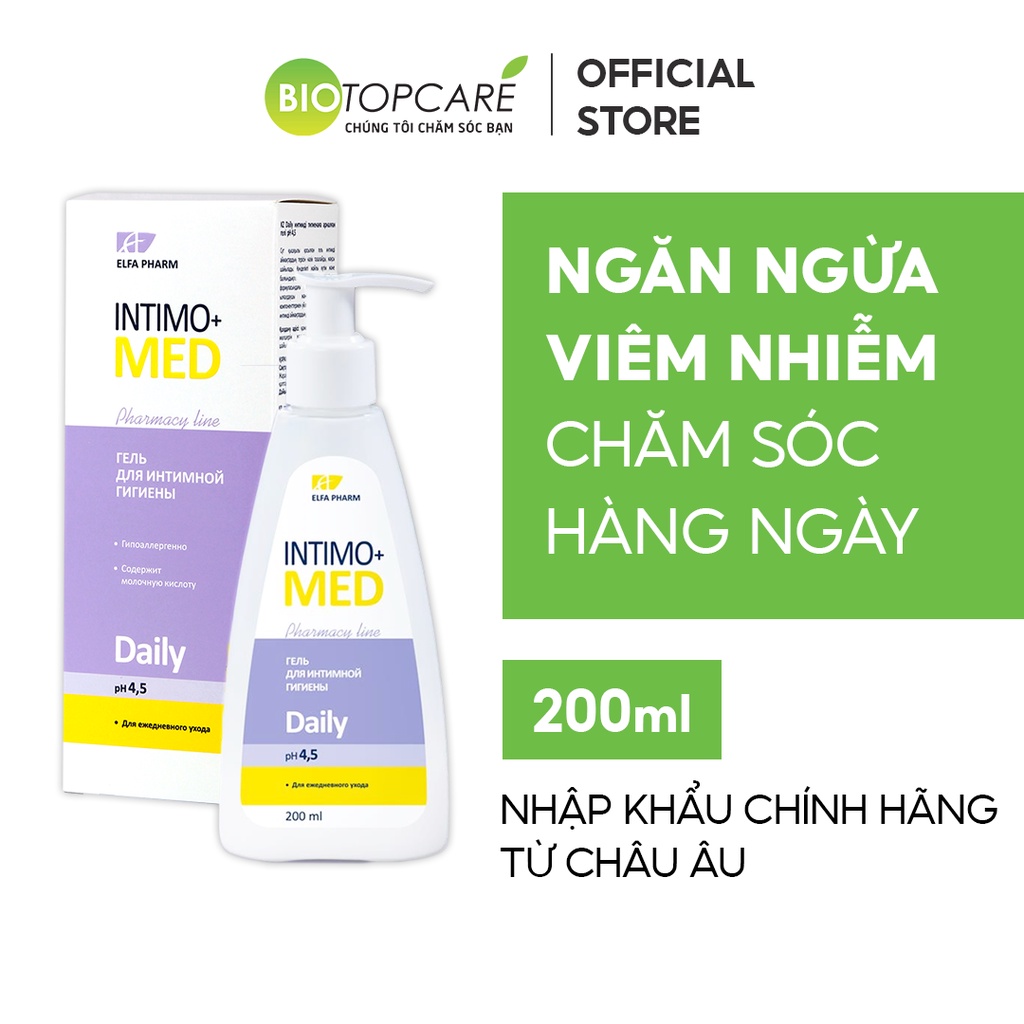 Dung dịch vệ sinh phụ nữ Intimo+Med DAILY 200ml - Dùng hàng ngày