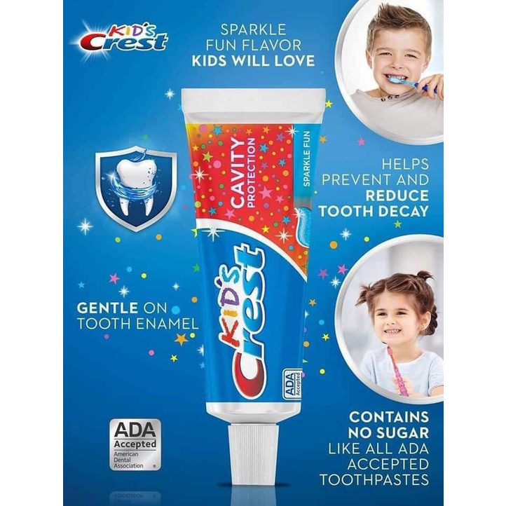 [DATE 2024] Kem Đánh Răng Trẻ Em Crest Kid's Cavity Protection 130g