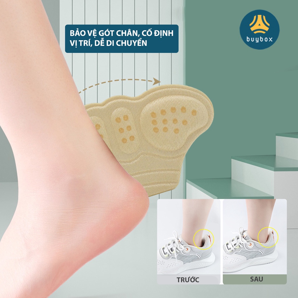 Lót giày loại dày 6mm có hạt silicone chống trầy da, chống tuột gót sau - Buybox - BBPK275