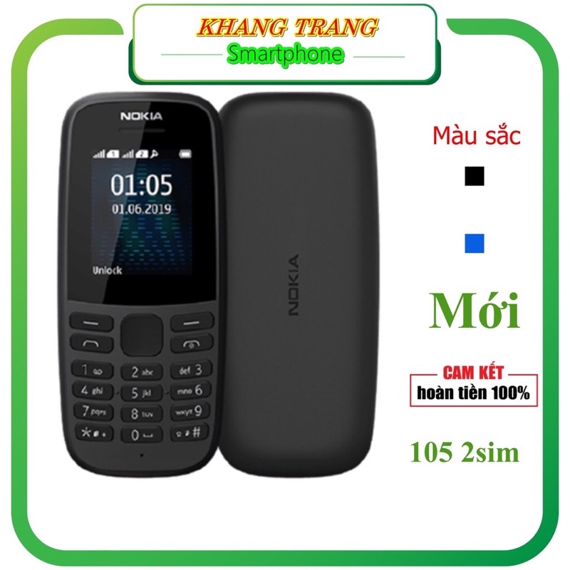 nokia 105,điện thoại mới 2019 bảo hành 12 tháng , 2 sim fulbox đủ phụ kiện