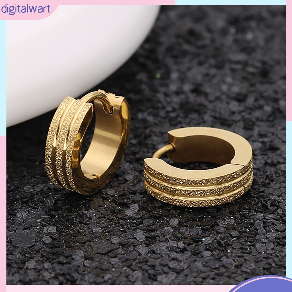 Khuyên Tai Tròn Dạng Vòng Phẳng Bằng Thép Không Gỉ Thời Trang Cá Tính Dành Cho Nam Và Nữ