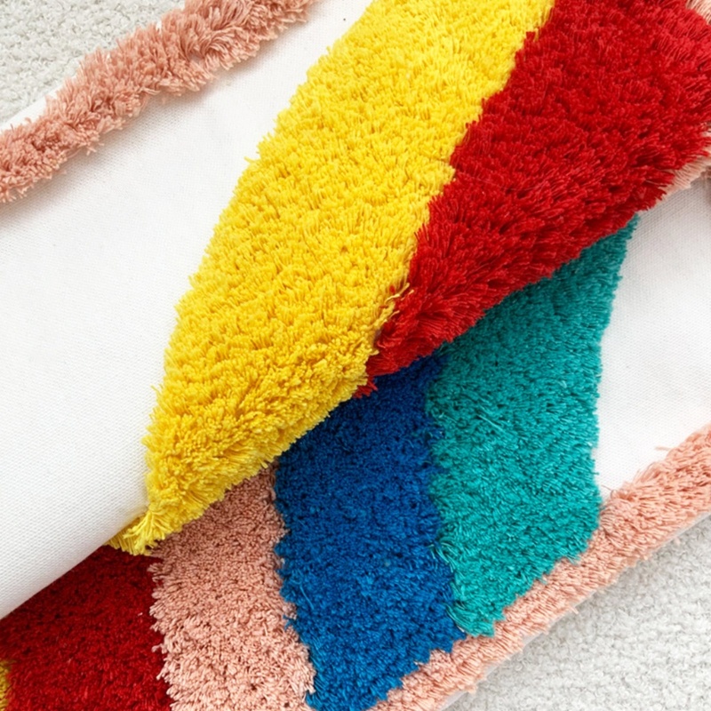 Vỏ Gối 30x50cm / 45x45cm Họa Tiết Cầu Vồng Trang Trí Phòng Khách