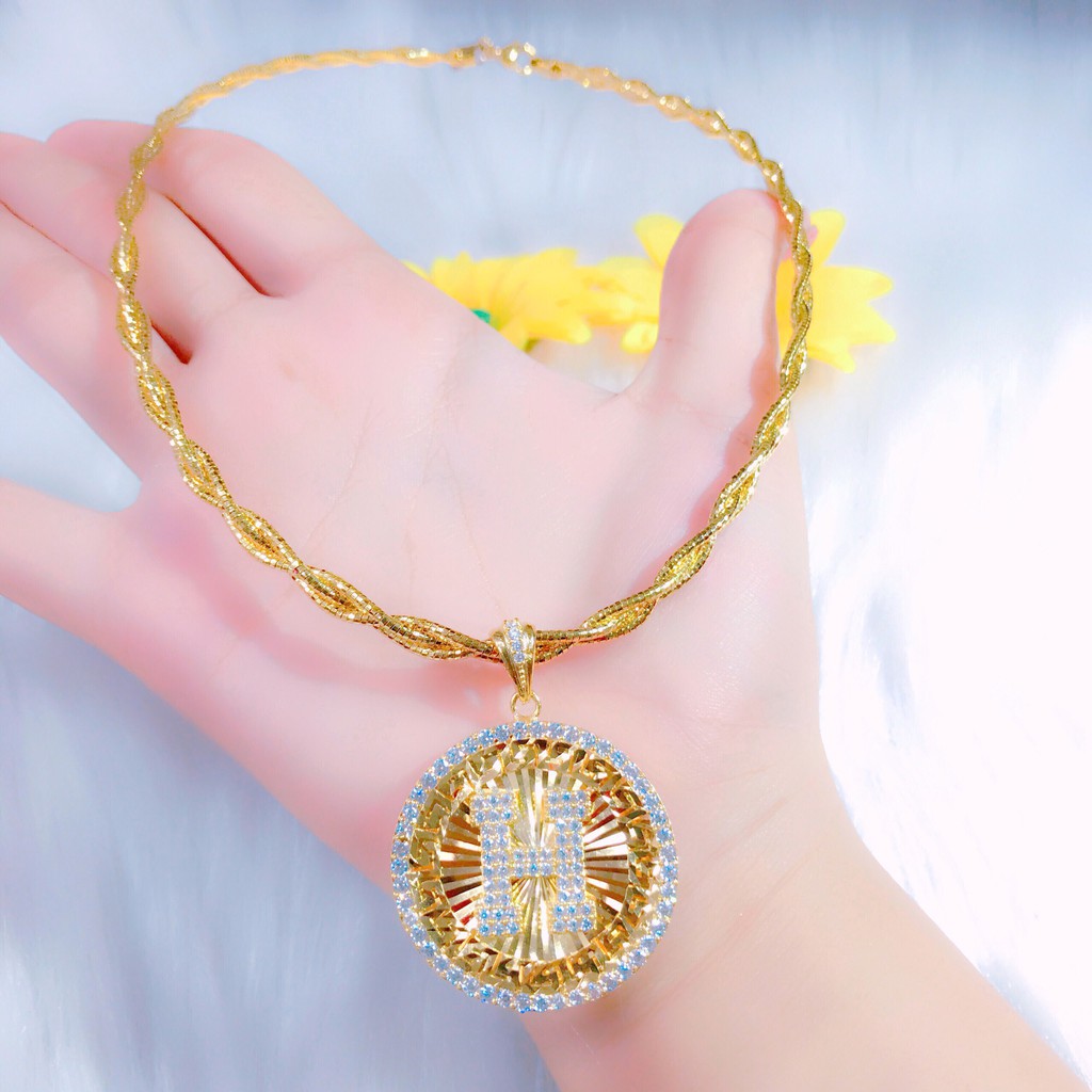 Kiềng bính mặt xoàn mạ vàng 18k