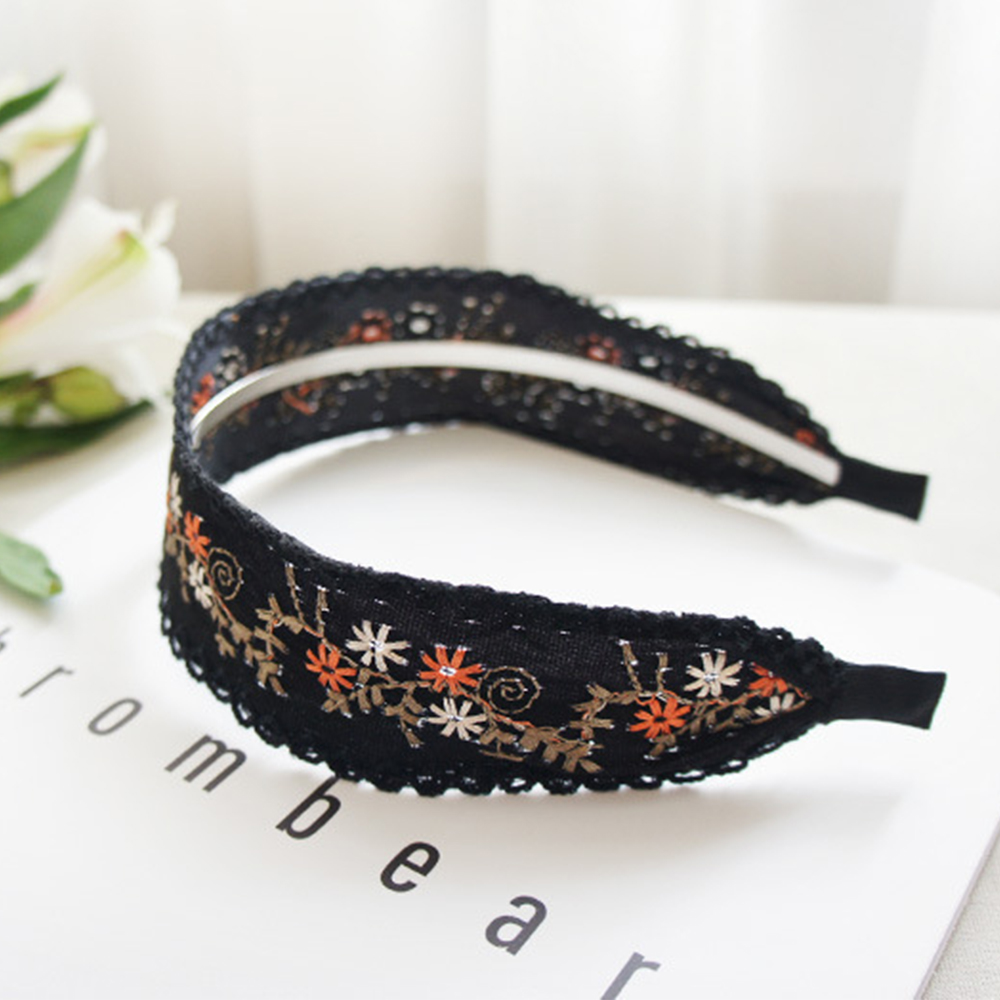 Băng đô thêu hoa phong cách dân tộc retro thời trang cho nữ