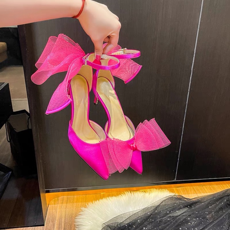 Giày cao gót đính nơ to A19