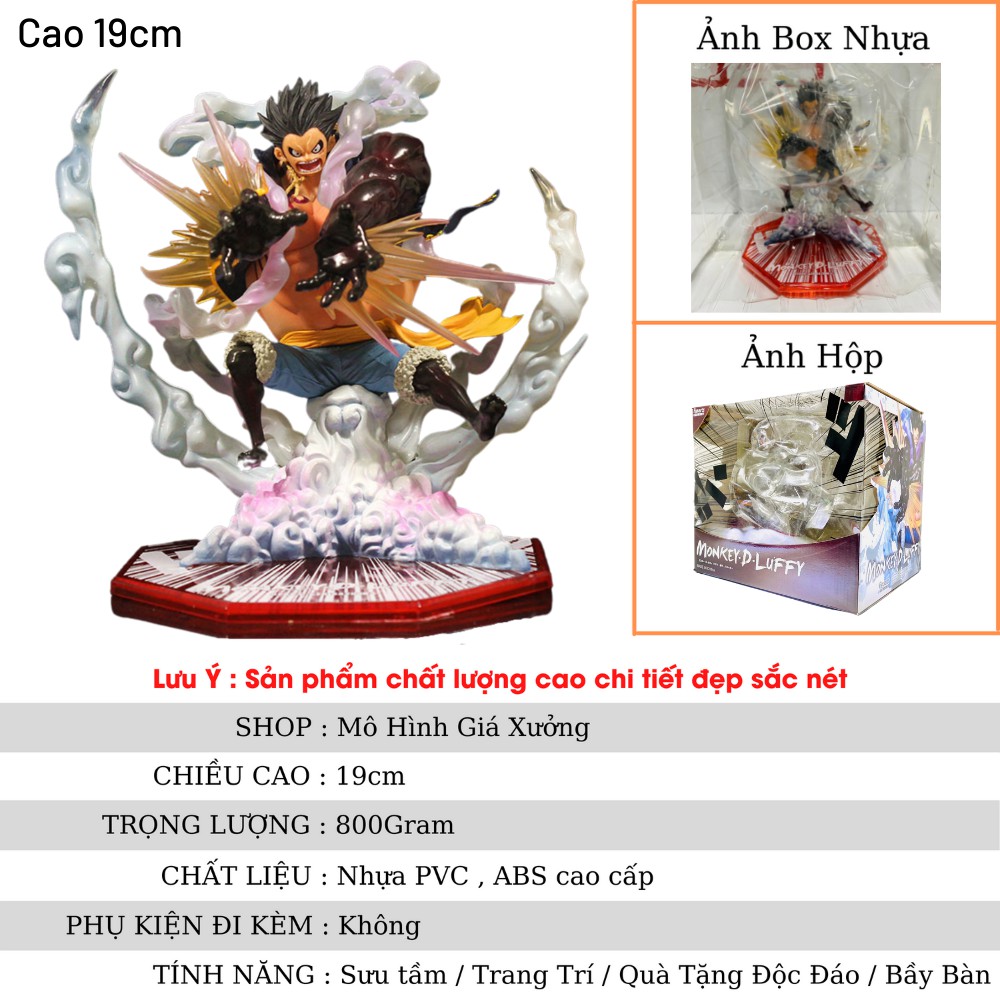 Mô hình One Piece Luffy gear 4 fzero haki cao 19cm trạng thái chiến đấu  , figure mô hình anmie one piece luffy