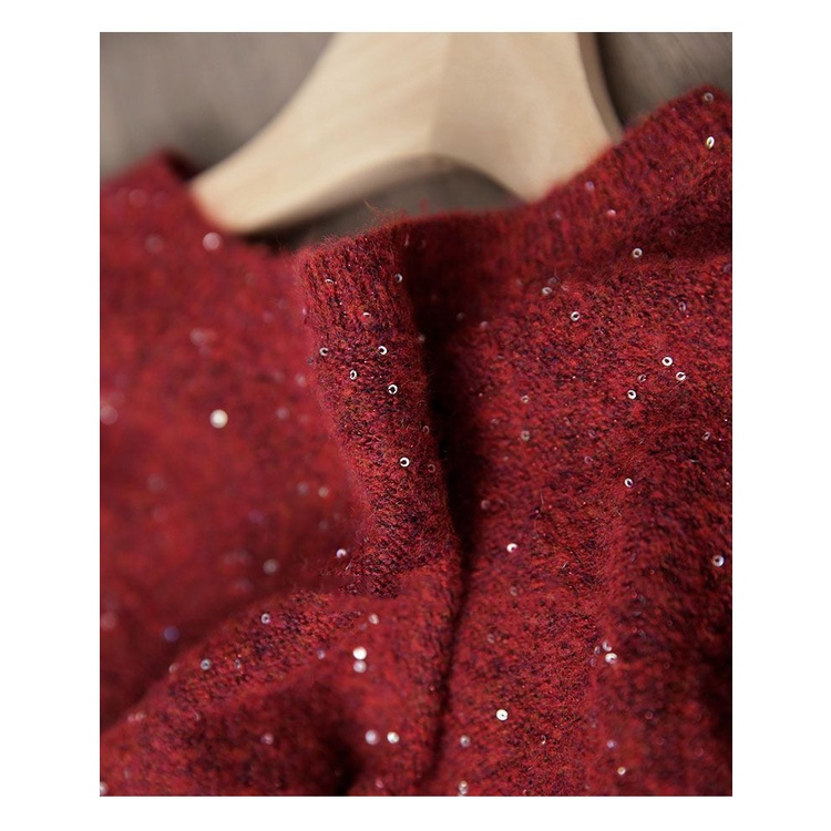 Áo sweater Cổ Tròn Dáng Rộng Đính Kim Sa Lấp Lánh Thời Trang Thu Đông Hàn Quốc 2022 Mới
