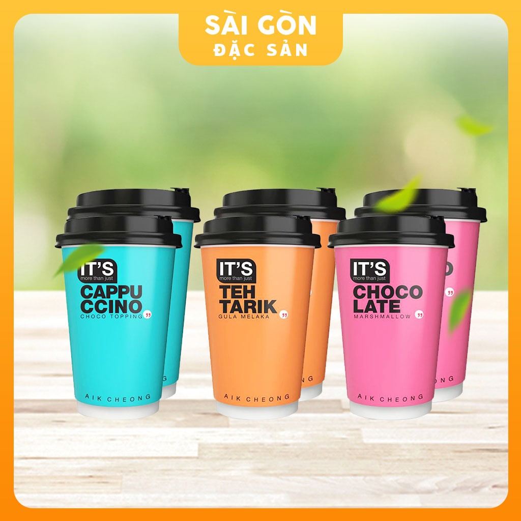 Trà sữa tự pha ly Aik Cheong 3 vị Capuchino và Chocolate hòa tan và Teh Tarik SÀI GÒN ĐẶC SẢN