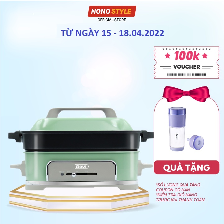 [Mã ELHADEV giảm 4% đơn 300K] Nồi Lẩu Điện Đa Năng GEVI 3L 1400W, Bảo Hành 12 Tháng