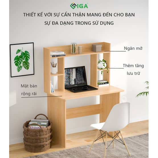 Bàn làm việc LYNH LYNH bàn máy tính kết hợp kệ sách lưu trữ hiện đại thông minh chính hãng- GP161B.03